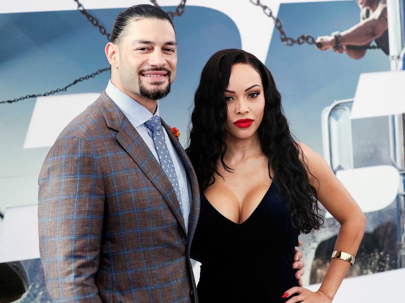 Galina Becker and Roman Reigns looking fabulous in their stunning outfits